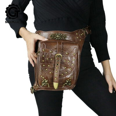 

steel master Steampunk Shoulder Waist Bags Packs Motorcycle Bag Victorian Rivet Leg Holster Bags