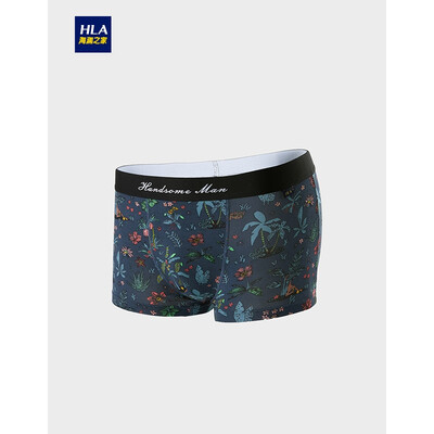 

HLA Haitang House Knit Boxer Shorts Men 2018 Autumn New Plant Flowers Comfortable Breathable Underwear HUKAJ3E046A Lake Blue Pattern 46 175100 XL