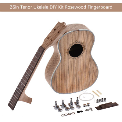 

26in Tenor Ukelele Ukulele Hawaii Guitar DIY Kit Rosewood Fingerboard with Pegs String Bridge Nut