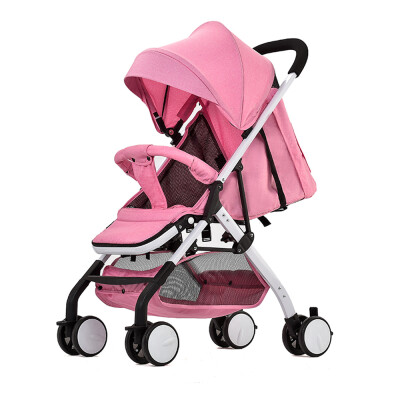 

Airplane Baby Stroller One Step Fold Lightweight Convertible Baby Carriage with 5-Point Safety Harness Multi-Positon Reclining Sea