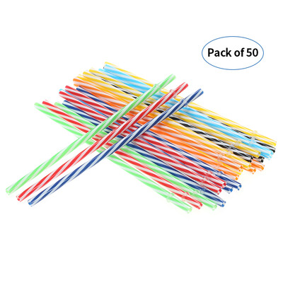 

50pcsset Rainbow Color Striped Plastic Drinking Straws Reusable Straws with Cleaning Brushes for Birthday Wedding Pool Party Deco