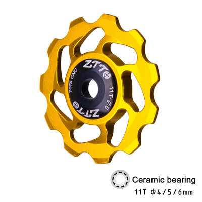 

11T MTB Bicycle Rear Derailleur Jockey Wheel Ceramic Bearing Pulley Road Bike Guide Roller 4mm 5mm 6mm