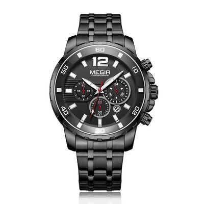 

MEGIR Quartz Men Watch Clock Sport Wristwatch Chronograph Business Watch Waterproof Luminous