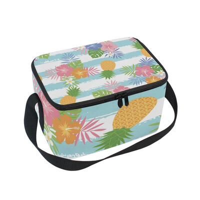

ALAZA Lunch Box Insulated Lunch Bag Large Cooler Tropical Flower Tote Bag
