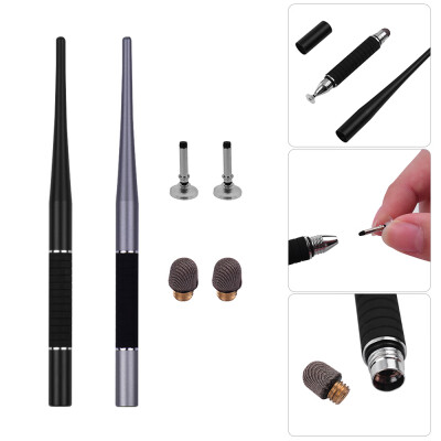 

2-in-1 Capacitive Stylus Pen High Precision with Fiber Tip&Disc Tip Metal TouchScreen Pen for Cell Phone Tablet Laptop Writing