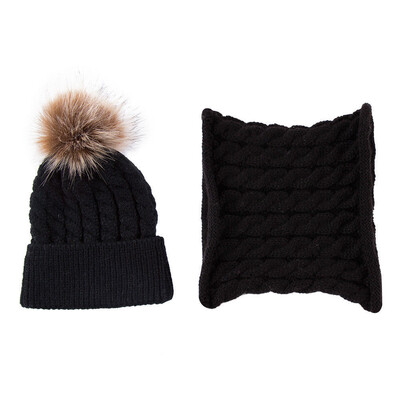 

2pcs Toddler Kids Hats Baby Girl Circle Loop Scarf Neckwarmer Boy Infant Winter Crochet Knit Hat Beanie Cap Scarf Set White