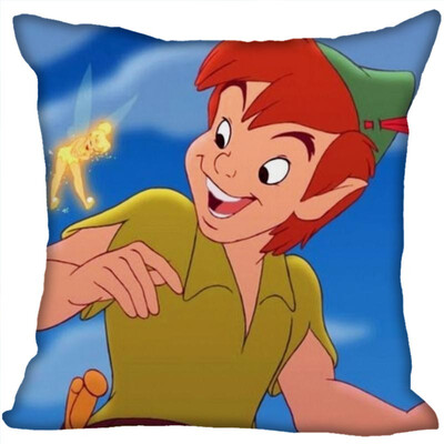 

Peter Pan Pillow Cover Bedroom Home Office Decorative Pillowcase Square Zipper Pillow Cases Satin Fabric No Fade