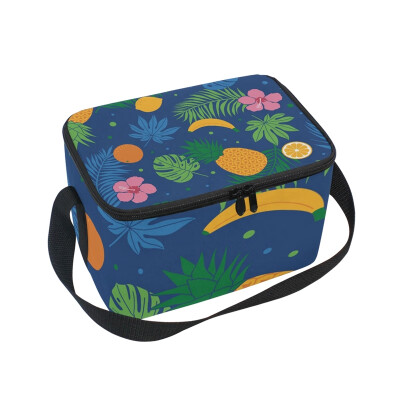 

ALAZA Insulated Lunch Box Tropical Summer Pattern Lunch Bag for Men Women Portable Tote Bag Cooler Bag