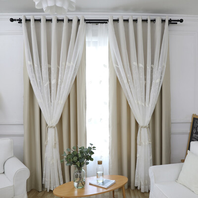 

Modern Birds Pattern Double-Layer Home Fashion Window Decorative Curtain Pure Color Simple & Elegant Sunblind