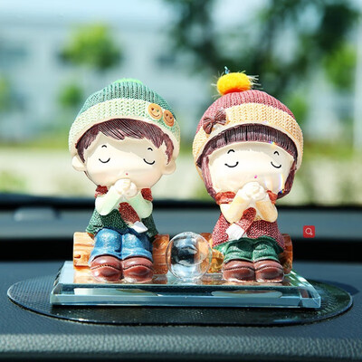 

Car perfume creative cartoon car with crystal perfume in the car jewelry doll decoration