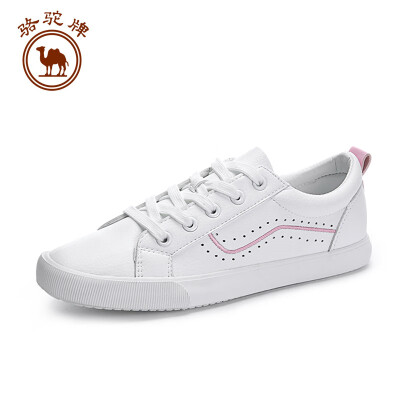 

Camel brand small white shoes female Korean version of the fashion belt college wind low to help skateboarding W91226530 white powder 39 245 yards