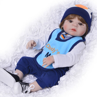 

Silicone Full Body Reborn Dolls 23 Realistic Handmade Baby Dolls Boy Fashion Kids Toy Waterproof Boneca Model Birthday Gifts