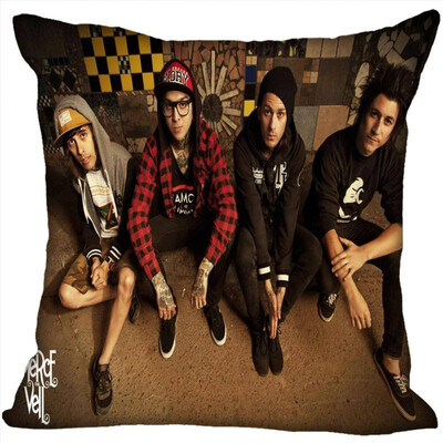 

PierceThe Veil Pillow Cover Bedroom Home Office Decorative Pillowcase Square Zipper Pillow Cases Satin Fabric No Fade 35x35CM