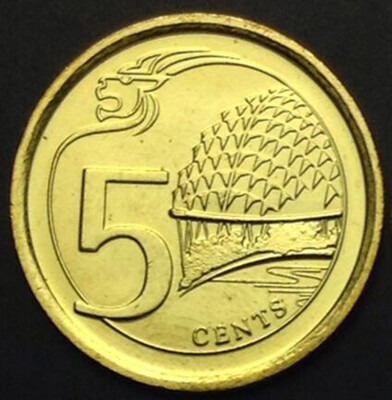 

167 mm Republic of Singapore Five Cents Coin Asia
