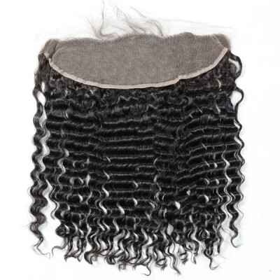 

Ear to ear 134 Lace Frontal Closure Deep Wave Human hair medium brown Swiss lace