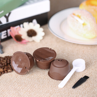 

3pcsset Coffee Capsule Dolce Gusto Coffee Filter Reusable Dolce Gusto Coffee Capsule with Spoon&Brush