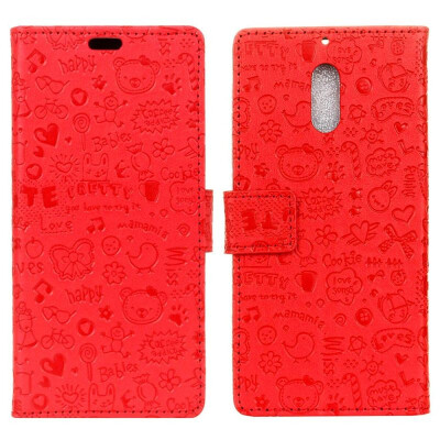 

MOONCASE Wiko View XL Little Witch Leather Case - Red