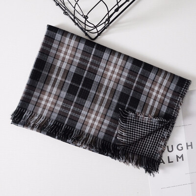 

Guttavalli Women Autumn Fresh Plaids Double Layers Fringes Long Shawl Female Stripe Wrap Winter Chevron Cotton Geometric Scarves