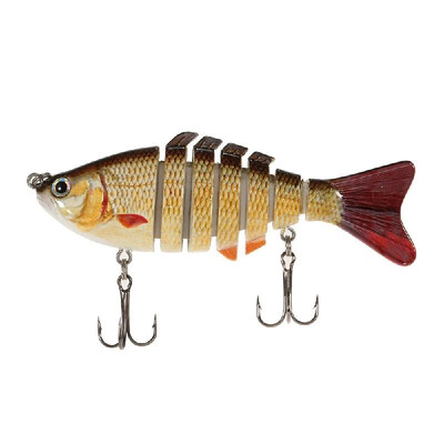 

Lixada 100mm 13g 39" 7 Segments Multi-Jointed Hard Fishing Lure Life-like Swimbait Crank Bait 2 Treble VMC Hooks