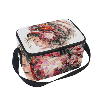 

ALAZA Lunch Box Music Girl Insulated Lunch Bag Large Cooler Tote Bagfor Men Women