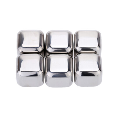 

6Pcs Reusable Stainless Steel Cooler Set Wine Drinks Cooling Chilling Cube with Plastic Storage Case