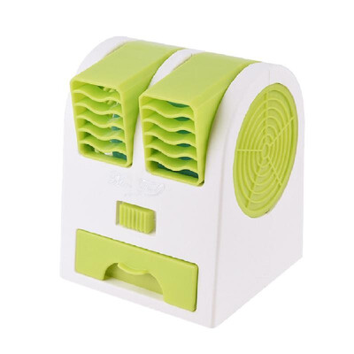 

Portable Bladeless Table Fan Double Wind Outlet Perfume Mini Air Cooler USBBattery Desktop Cooling Fan