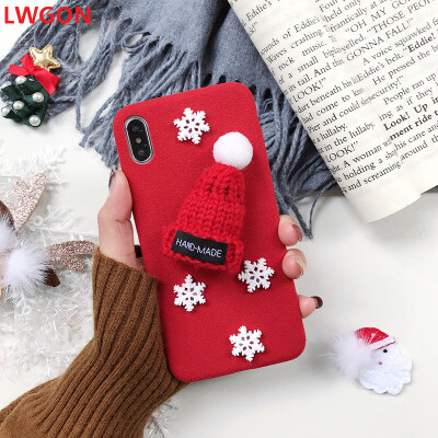 

Applicable iphone 7 8 Microfiber Christmas Hat Mobile Cover case XR Snowflake