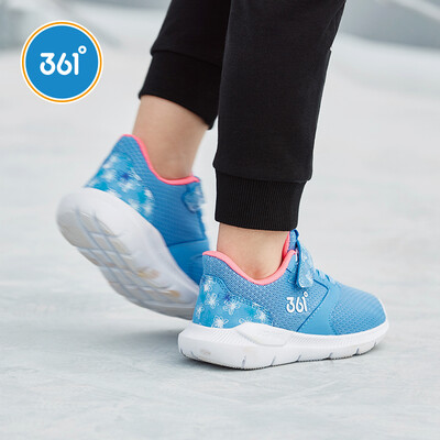 

361° 361 degrees childrens shoes girls running shoes childrens shoes 2019 spring new mesh printing casual running shoes powder wax blue 32