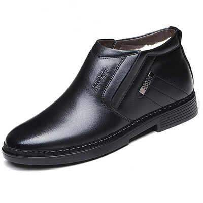 

Tesco TOLZE business casual fashion plus velvet warm mens foot leather boots 1865 black 38 yards