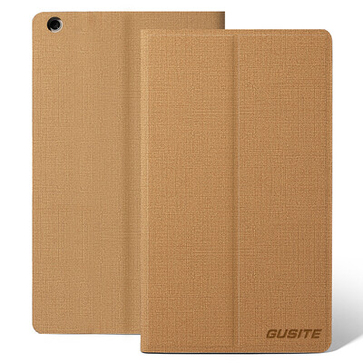 

GUSITE 8 inch millet flat 4 protective cover tablet protective case 80 inch smart sleep thin shatter-resistant bracket leather champagne gold