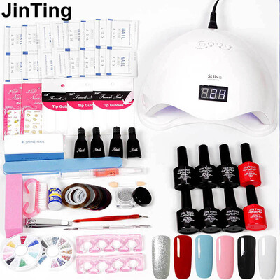 

JinTing nail art set UV LED LAMP Dryer 6 Color Gel Nail Polish Set Nail Tools Gel Varnish lacquer manicure tools kit Pedicure