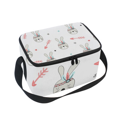 

ALAZA Lunch Box Insulated Lunch Bag Large Cooler Tribal Hares Tote Bag