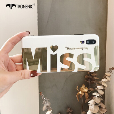 

Tronsnic Nice Miss Phone Case for iPhone X  MAX XR Shiny Mirror Gold Cases Fashion Covers Luxury Capa