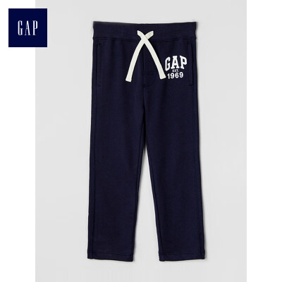 

GAP flagship store men&women basic models cotton simple dynamic style drawstring elastic waist pants 332095 indigo 12-18M