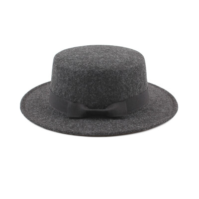 

Vintage Women Men Wide Brim Ribbon Warm Wool Blend Felt Hat Unisex Trilby Fedora Cap Cowboy Hat Gorras