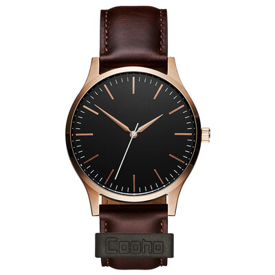 

Cooho Watch Quartz Leather Strap Quartz Movement Water Resistant 3ATM Watch Casual Business Brand