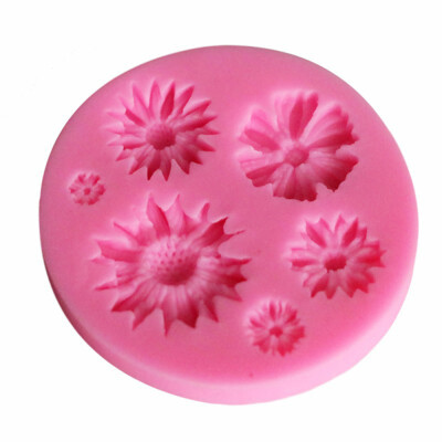 

Silicone Sunflower Mold Safe DIY Cake Chocolate Fondant Decoration Moulds Baking Tools Pink