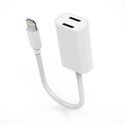 

2 in 1 Double Lightning Audio Adapter for iPhone X 7 8Plus for 2 in 1 Charging Earphone Jack Aux Cable Syn Data Splitter A205