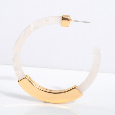 

NeillieN C-shaped acetic acid plate earrings womens fashion double-sided alloy sheet acrylic EarringsRound Earrings