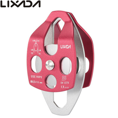 

Lixada 30kN Large Aluminum Twin Sheave Pulley Climbing Rigging Rescue