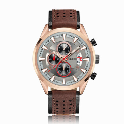

Curren Leather Band Watches Fashion Business Men Quartz Wrist Casual Sports Watches Chronograph Sub-Dials Male Wristwatch