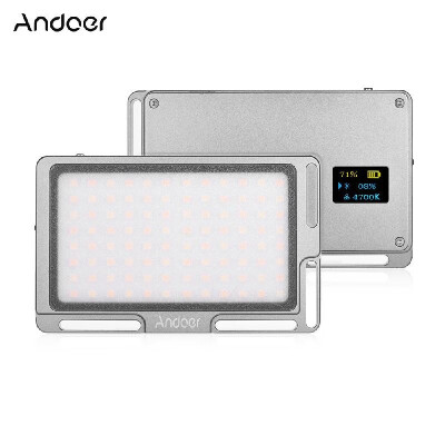 

Andoer Portable LED Video Light Panel Camera Fill Light Built-in 2800mAh Battery with OLED Screen 14 Inch Screw Hole 3500K-5700K