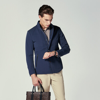 

Rimula K-boxing jacket mens long jacket jacket spring mens jacket stand collar mens jacket BKZL1241 deep blue 175 L
