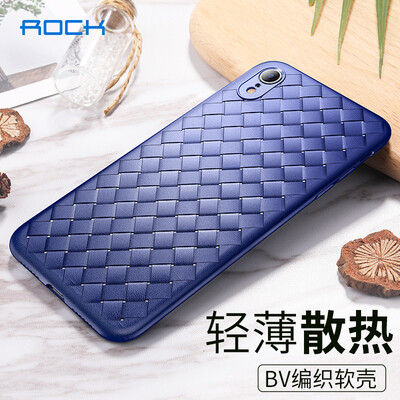 

ROCK iPhoneXR Mobile Shell Apple XR Mobile Shell Scrub Silicone Anti-fall Soft Shell Cover Men&women Thin Business - Woven - Blue