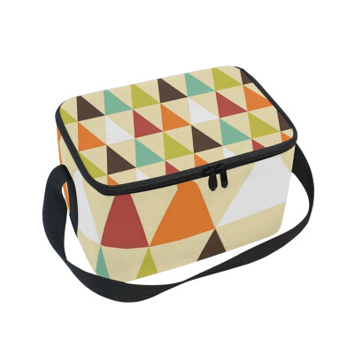 

ALAZA Insulated Lunch Box Vintage Triangle Lunch Bag for Men Women Portable Tote Bag Cooler Bag