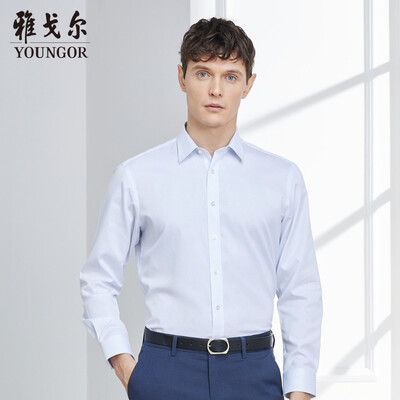

Youngor shirt mens 2019 spring youth mens casual dress shirt YLDP12125HJA blue 38