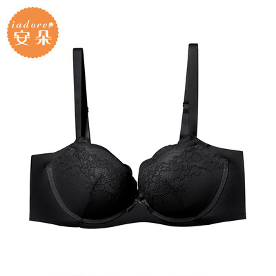 

An Lifangs An Duo bra sexy lace anti-sagging underwear palm cup cup gathered bra female HB0150U black BLK 75A
