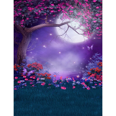 

Purple Moon Photo Backdrop 57FT Vinyl Fabric Cloth Digital Printing Photo Background s-2378
