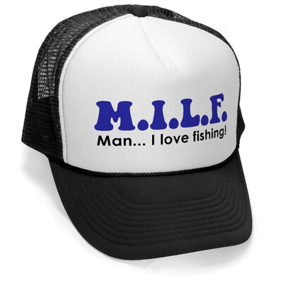 

Megashirtz - MILF - Man I love fishing - Retro Vintage Style Trucker Hat Cap