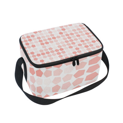 

ALAZA Insulated Lunch Box Abstract Geometric Pentagon Lunch Bag for Men Women Portable Tote Bag Cooler Bag